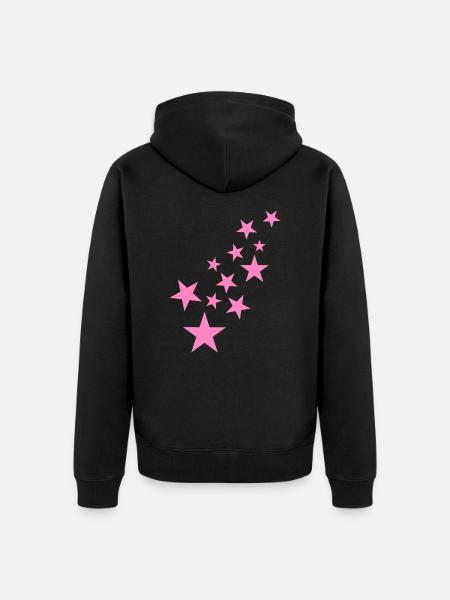 Stern Sternchen Muster Symbol Rosa - Unisex Premium Bio Zip Hoodie - Schwarz