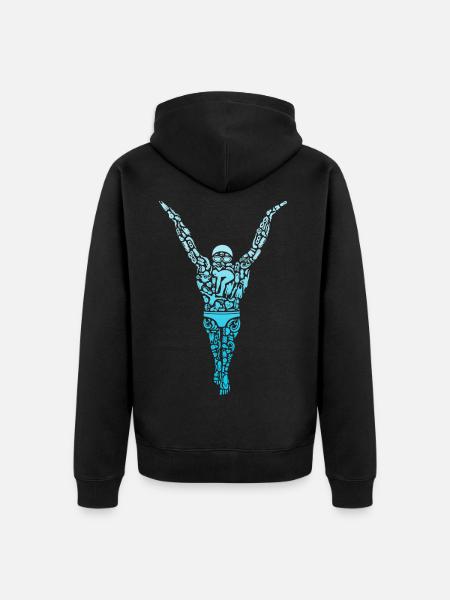 Schwimmen Schwimmsport Jungen Schwimmer Kinder - Unisex Premium Bio Zip Hoodie - Schwarz