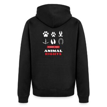 droits des animaux - Veste à capuche bio Premium Unisexe - noir - Dos - Nico (187cm)