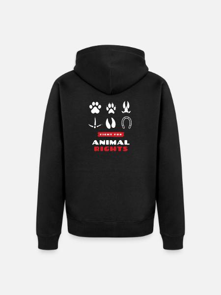 animal rights - Unisex Premium Organic Zip Hoodie - black