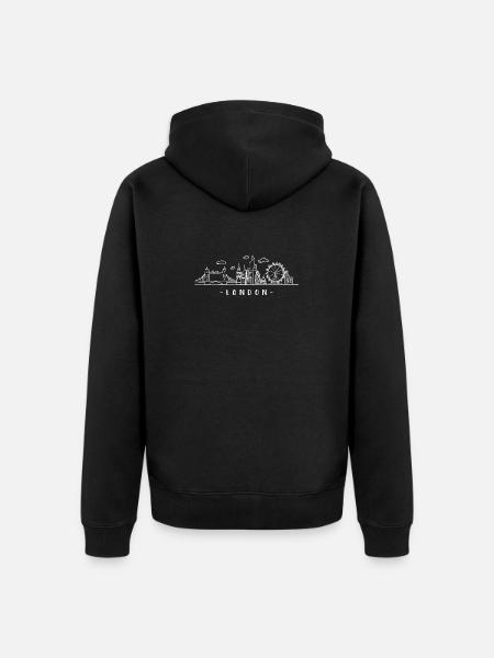 London Capital England Skyline Tower-Bridge - Veste à capuche bio Premium Unisexe - noir
