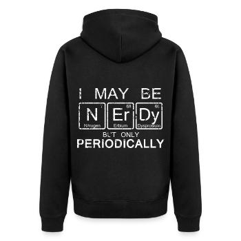 Nerdy - Unisex Premium Bio Zip Hoodie - Schwarz - Hinten - Nico (187cm)