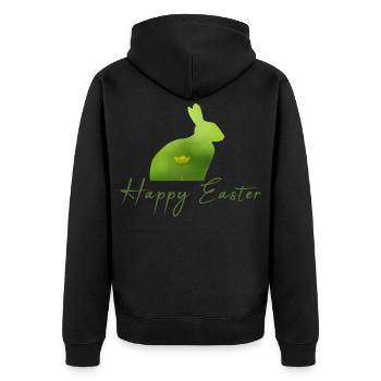 Happy Easter rabbit - Unisex Premium Bio Zip Hoodie - Schwarz - Hinten - Nico (187cm)