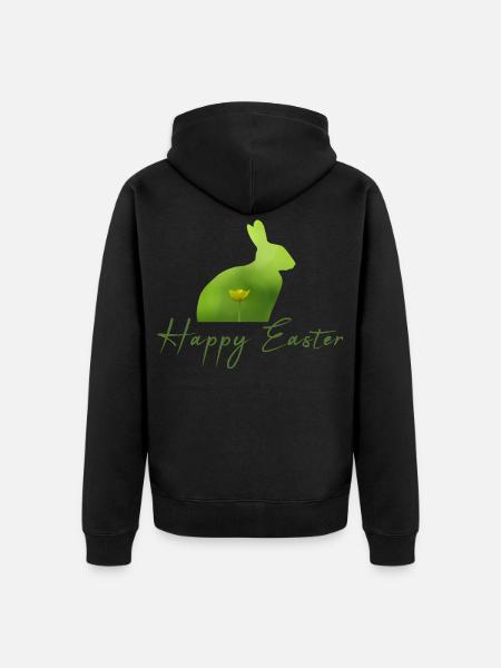 Happy Easter rabbit - Unisex Premium Bio Zip Hoodie - Schwarz
