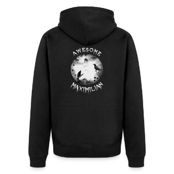 Maximilian Geburtstag Max - Unisex Premium Bio Zip Hoodie - Schwarz - Hinten - Nico (187cm)
