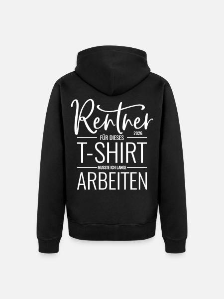 Rentner 2026 - Unisex Premium Bio Zip Hoodie - Schwarz