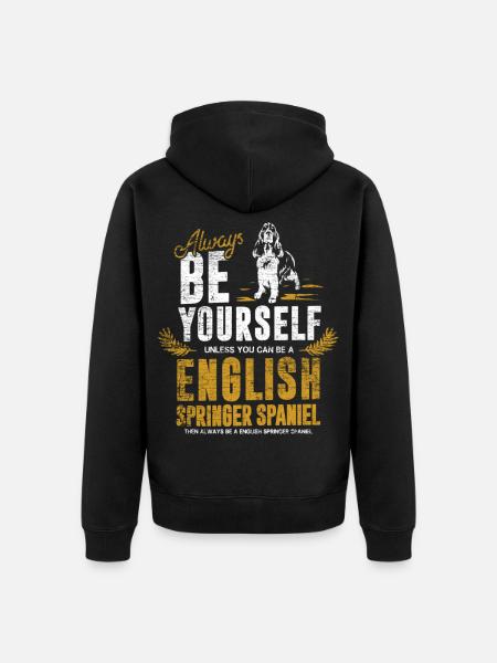 Flinker Springer Spaniel Stöberhund - Unisex Premium Bio Zip Hoodie - Schwarz
