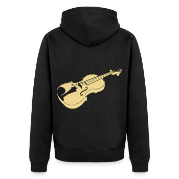 Bratsche - Unisex Premium Bio Zip Hoodie - Schwarz - Hinten - Nico (187cm)