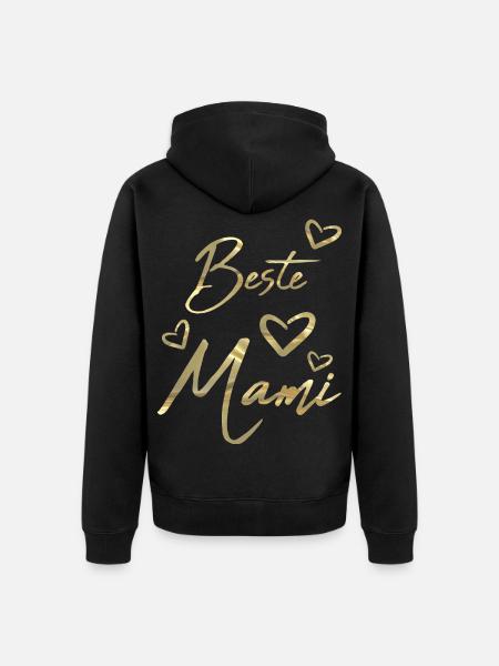 Beste Mami - Unisex Premium Bio Zip Hoodie - Schwarz