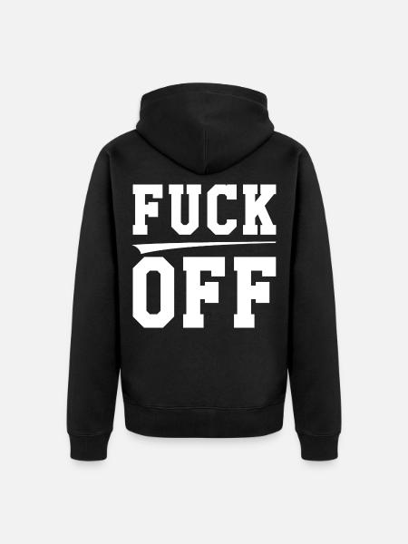 Fuck off - Unisex Premium Bio Zip Hoodie - Schwarz