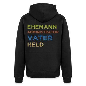 Administrator IT Administrator Admin Informatik - Unisex Premium Bio Zip Hoodie - Schwarz - Hinten - Nico (187cm)