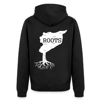 Syrien Syrier Geschenk - Unisex Premium Bio Zip Hoodie - Schwarz - Hinten - Nico (187cm)