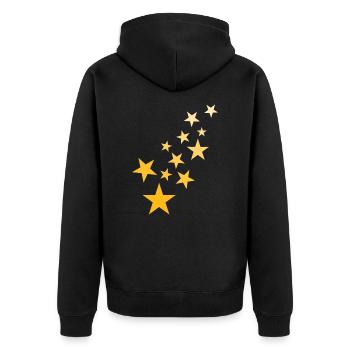 Stern Sternchen Muster Sternenhimmel - Unisex Premium Bio Zip Hoodie - Schwarz - Hinten - Nico (187cm)