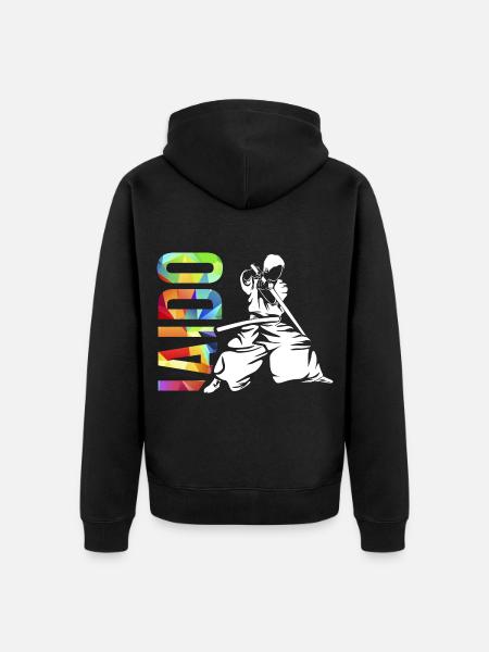 Disziplinierter Iaido Schwertkampf - Unisex Premium Bio Zip Hoodie - Schwarz