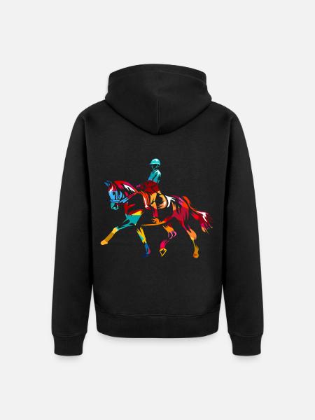 Filigrane Dressurarbeit Reitkunst - Unisex Premium Bio Zip Hoodie - Schwarz