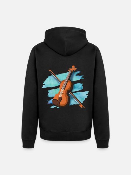 Eleganter Geigenbogen Virtuose - Unisex Premium Bio Zip Hoodie - Schwarz