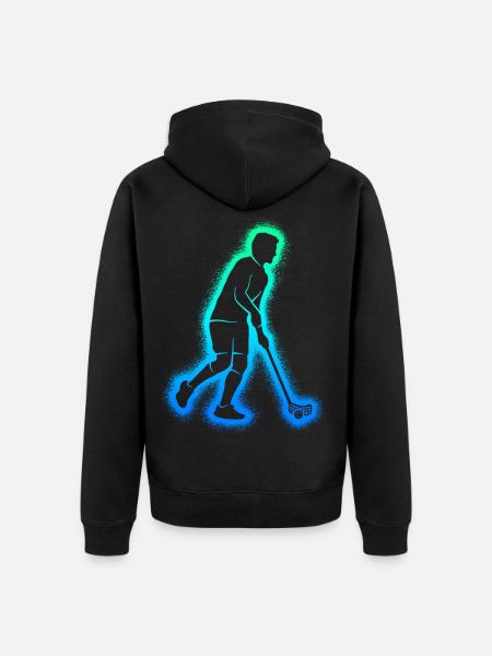 Floorball Unihockey Innebandy Jungen Jungen Hockey - Unisex Premium Bio Zip Hoodie - Schwarz