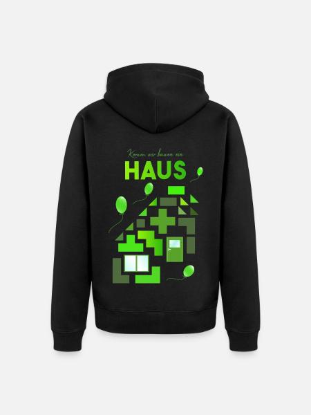 Bausteine Bauklötze bauen - Unisex Premium Bio Zip Hoodie - Schwarz