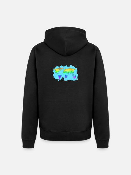Weltkarte - Unisex Premium Bio Zip Hoodie - Schwarz