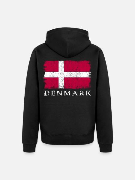 Dänemark Dänische Flagge Dänemarkflagge - Unisex Premium Bio Zip Hoodie - Schwarz