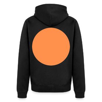 orange circle orangener Kreis - Unisex Premium Bio Zip Hoodie - Schwarz - Hinten - Nico (187cm)