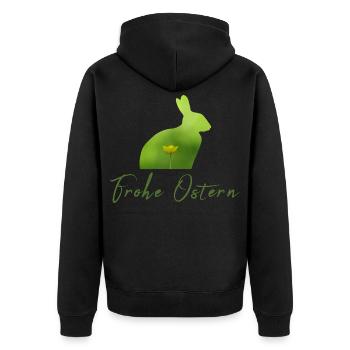 Frohe Ostern Ostern - Unisex Premium Bio Zip Hoodie - Schwarz - Hinten - Nico (187cm)