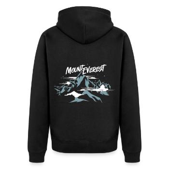 Mount Everest Nepal - Unisex Premium Bio Zip Hoodie - Schwarz - Hinten - Nico (187cm)