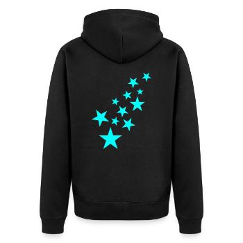 Stern Sternchen Muster Symbol - Unisex Premium Bio Zip Hoodie - Schwarz - Hinten - Nico (187cm)