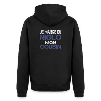 Je mange du Niglo - Veste à capuche bio Premium Unisexe - noir - Dos - Nico (187cm)