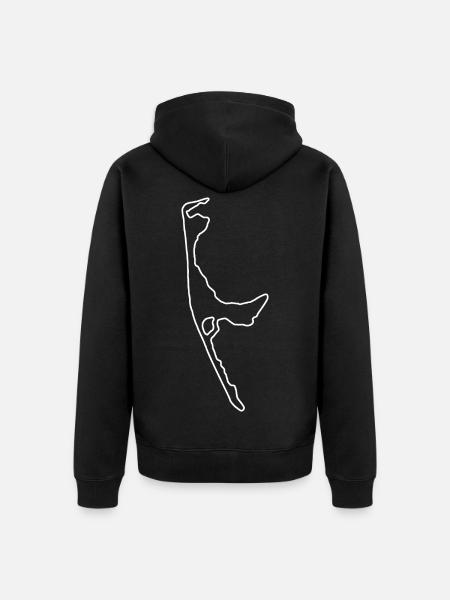 umriss insel sylt - Unisex Premium Bio Zip Hoodie - Schwarz