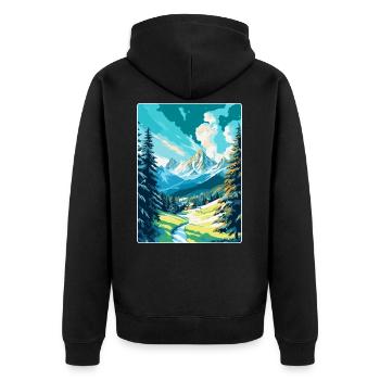 St Moritz Switzerland Vintage Travel Poster WPA - Unisex Premium Organic Zip Hoodie - black - Back - Nico (187cm)