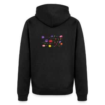 Blumen Frühling Tulpen - Unisex Premium Bio Zip Hoodie - Schwarz - Hinten - Nico (187cm)