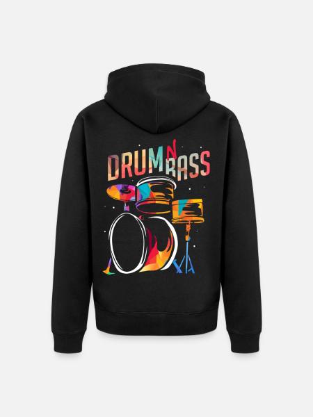 Elektrisierender Bass Raveclub - Unisex Premium Bio Zip Hoodie - Schwarz