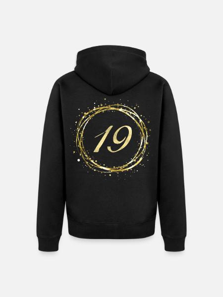 19 - Unisex Premium Bio Zip Hoodie - Schwarz