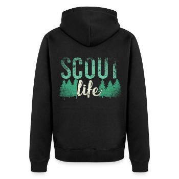 Scouting Scout Life - Unisex Premium Bio Zip Hoodie - Schwarz - Hinten - Nico (187cm)