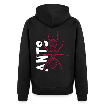 Winzige Ameise Insektenkolonie - Unisex Premium Bio Zip Hoodie - Schwarz - Hinten - Nico (187cm)
