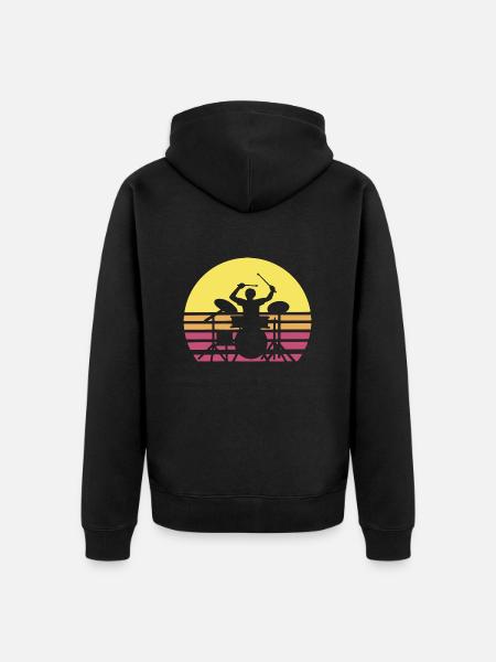 Schlagzeuger Drums Schlagzeug - Unisex Premium Bio Zip Hoodie - Schwarz