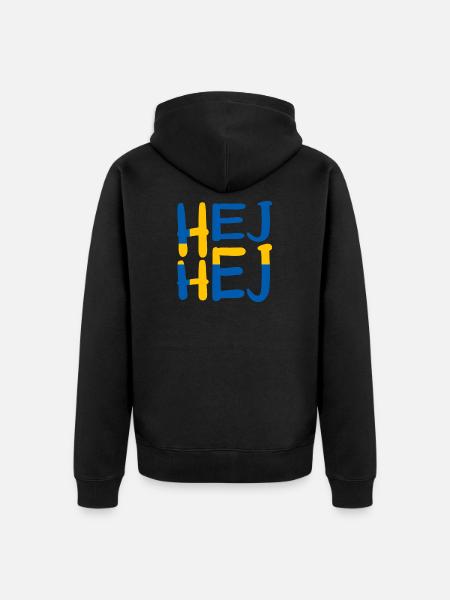 HEJ HEJ SWEDEN - Unisex Premium Organic Zip Hoodie - black