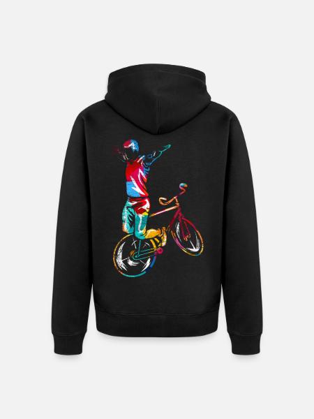 Filigraner Kunstradfahrer Hallenturnier - Unisex Premium Bio Zip Hoodie - Schwarz