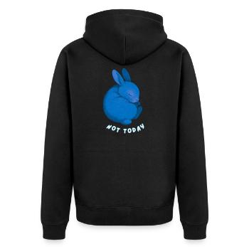 Lapin - Pas aujourd’hui - Veste à capuche bio Premium Unisexe - noir - Dos - Nico (187cm)