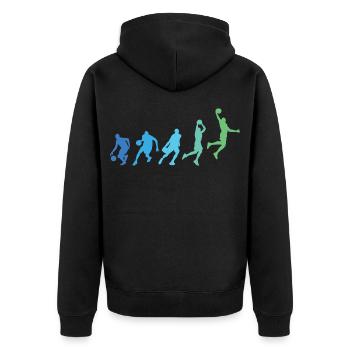 Basketball Spieler Dunking Basketballer Sequenz - Unisex Premium Bio Zip Hoodie - Schwarz - Hinten - Nico (187cm)