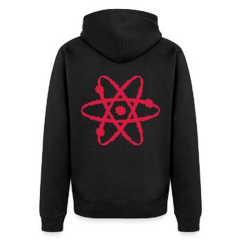 Wissenschaftliches Symbol - Unisex Premium Bio Zip Hoodie - Schwarz - Hinten - Nico (187cm)