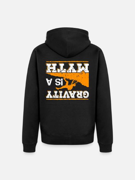 Klettern Lustig - Unisex Premium Bio Zip Hoodie - Schwarz
