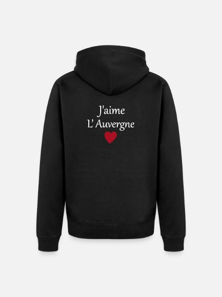J'aime l'auvergne - Veste à capuche bio Premium Unisexe - noir
