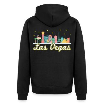 Las Vegas Strip - Unisex Premium Bio Zip Hoodie - Schwarz - Hinten - Nico (187cm)