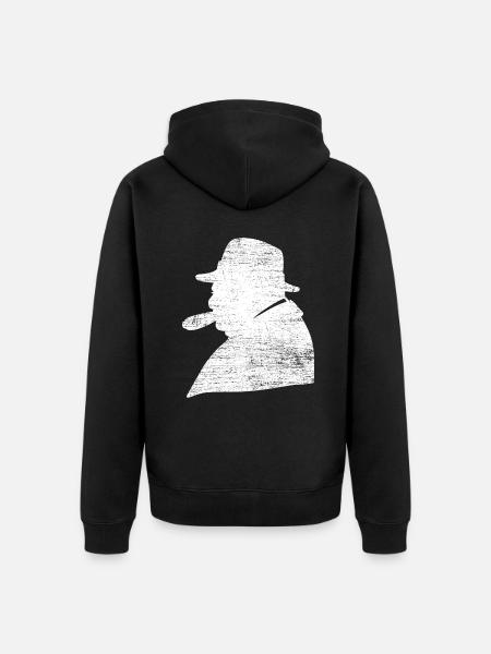 Standhafter Churchill Staatsmann - Unisex Premium Bio Zip Hoodie - Schwarz