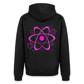 physicist - Unisex Premium Organic Zip Hoodie - black - Back - Nico (187cm)