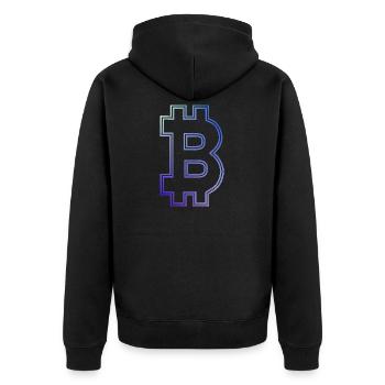 Bitcoin bitcoin BITCOIN Bitcoins bitcoins - Unisex Premium Bio Zip Hoodie - Schwarz - Hinten - Nico (187cm)