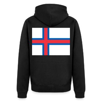Färöer Inseln - Unisex Premium Bio Zip Hoodie - Schwarz - Hinten - Nico (187cm)