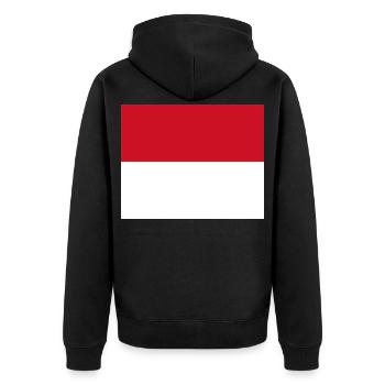 Monaco - Unisex Premium Bio Zip Hoodie - Schwarz - Hinten - Nico (187cm)